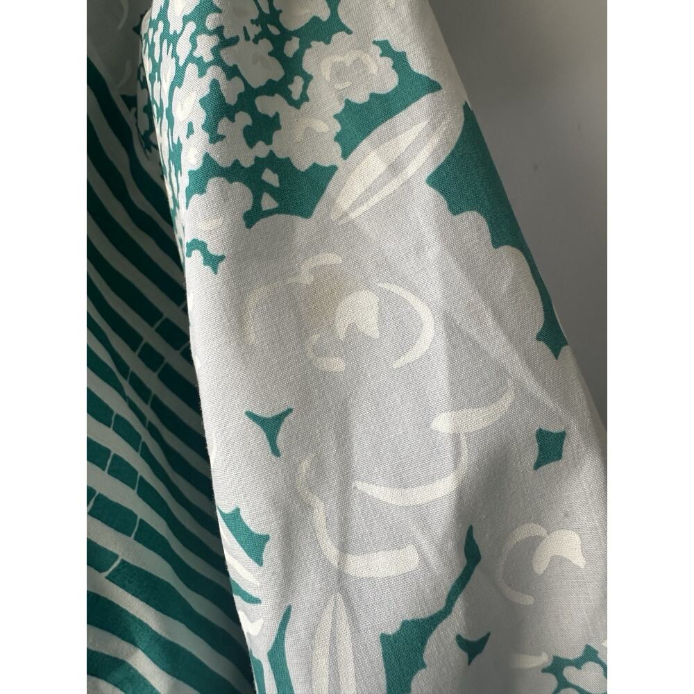 Vintage Tori Richard Floral Striped Muu Muu Ruffled Dress Green White Medium - Picture 4 of 16